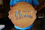 Simply Blessed Round Plaque