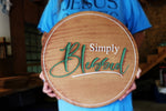 Simply Blessed Round Plaque